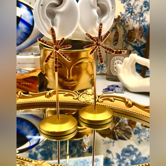 🆕 OSCAR DE LA RENTA 🧿 NWOT Daisy Pave Stud Earrings - Swarovski Crystal Pink - Picture 8 of 16